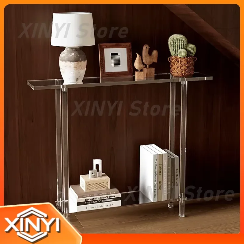 Acrylic Long Porch Table Light for Modern Entryway Wall Mounted Narrow Transparent Shelf for Contemporary Home Decor Spot