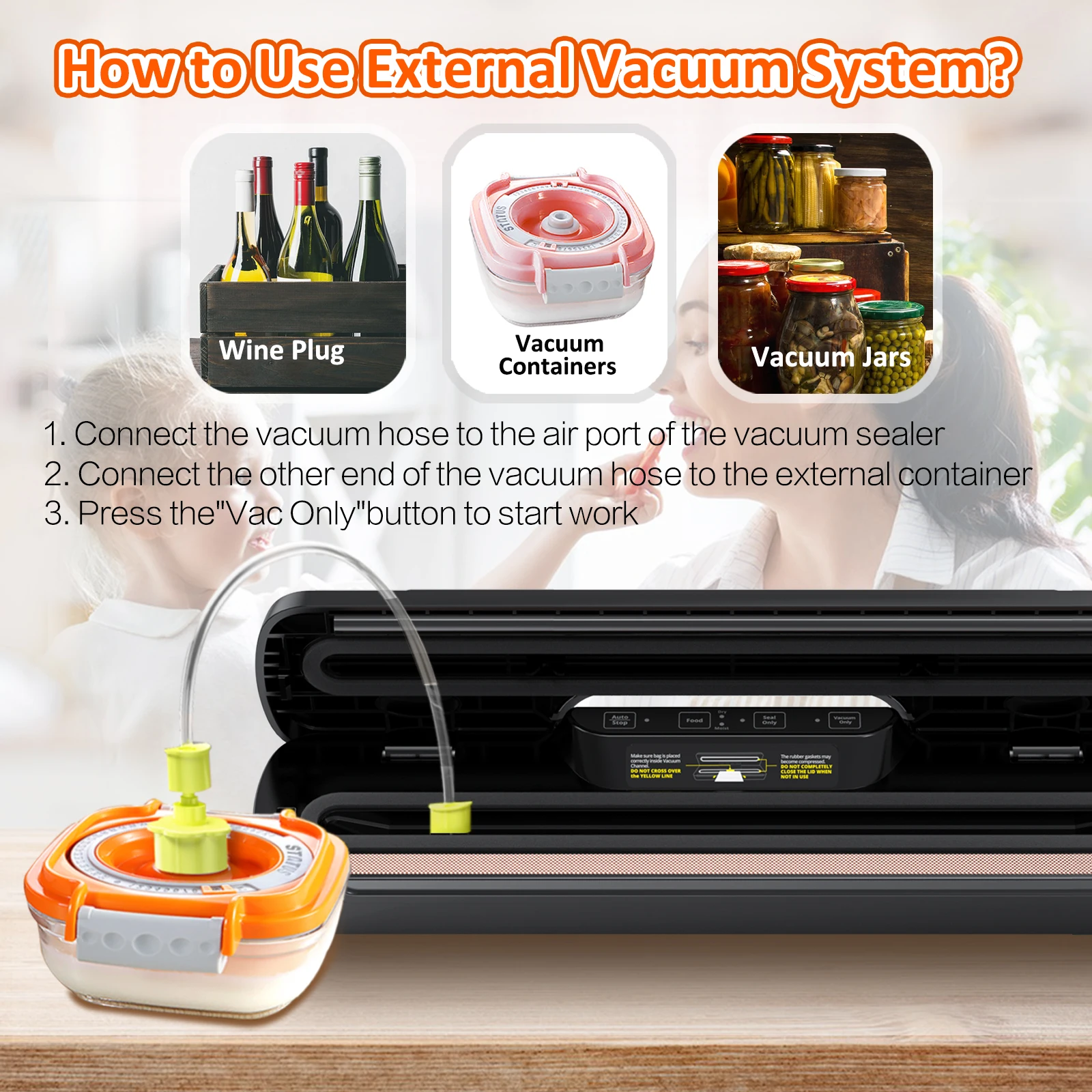 MAXFUTURE Mini Vacuum Sealer Food Bags Packer Automatic Sealing Machine for Home Ktchen Intelligent Storage Sous Vide Food Saver