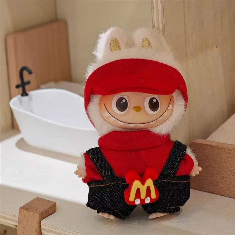 4.0 The Monsters Pin Love Series For Labubu Doll Workwear Fast Food French Fries Cosplay Clothes Fashion Coffee Ropa Clothing