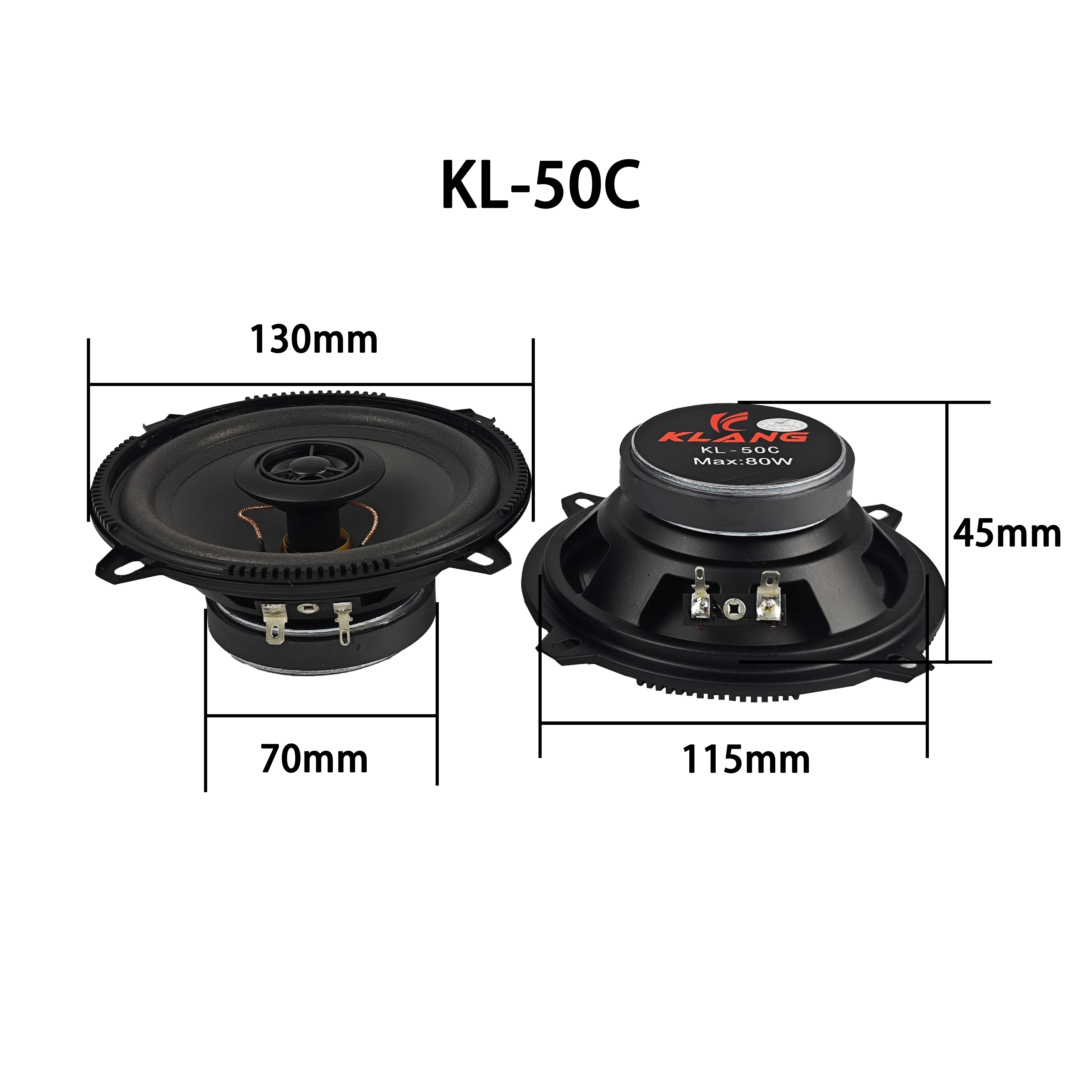 Factory  1 pair of 5 Inch Car Audio Speakers 12V Full Range Stereo Coaxial Pioneer Magnet Sound Bass Horn Car Door Speakers
