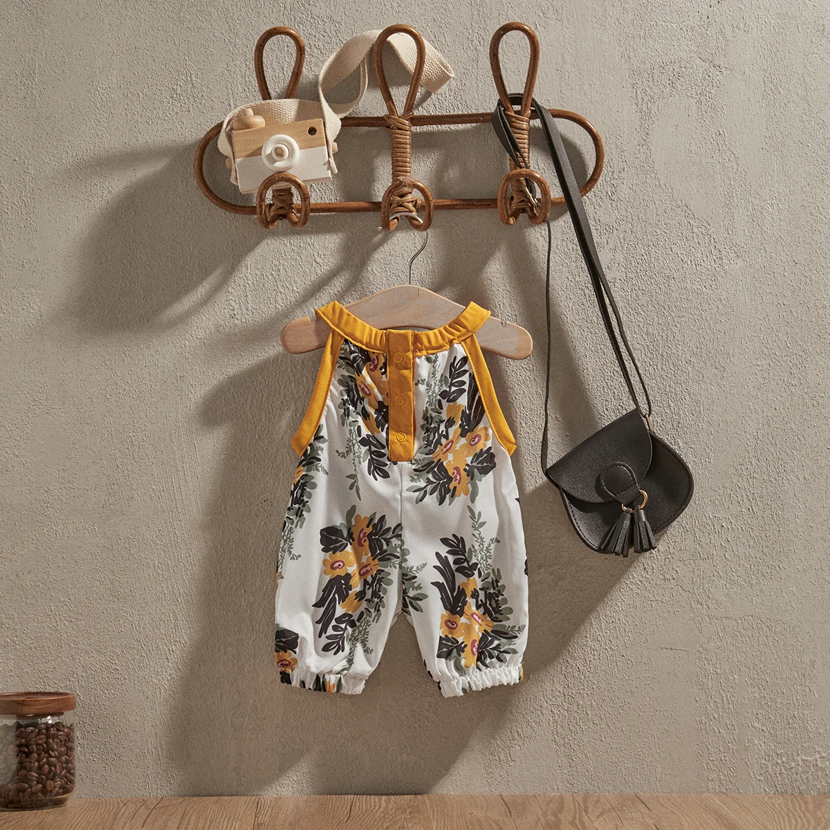 EWODOS Baby Girls Jumpsuit Floral Pattern Printing Sleeveless Romper Summer Casual Long Pants Jumpsuit Pants Children's Clothing