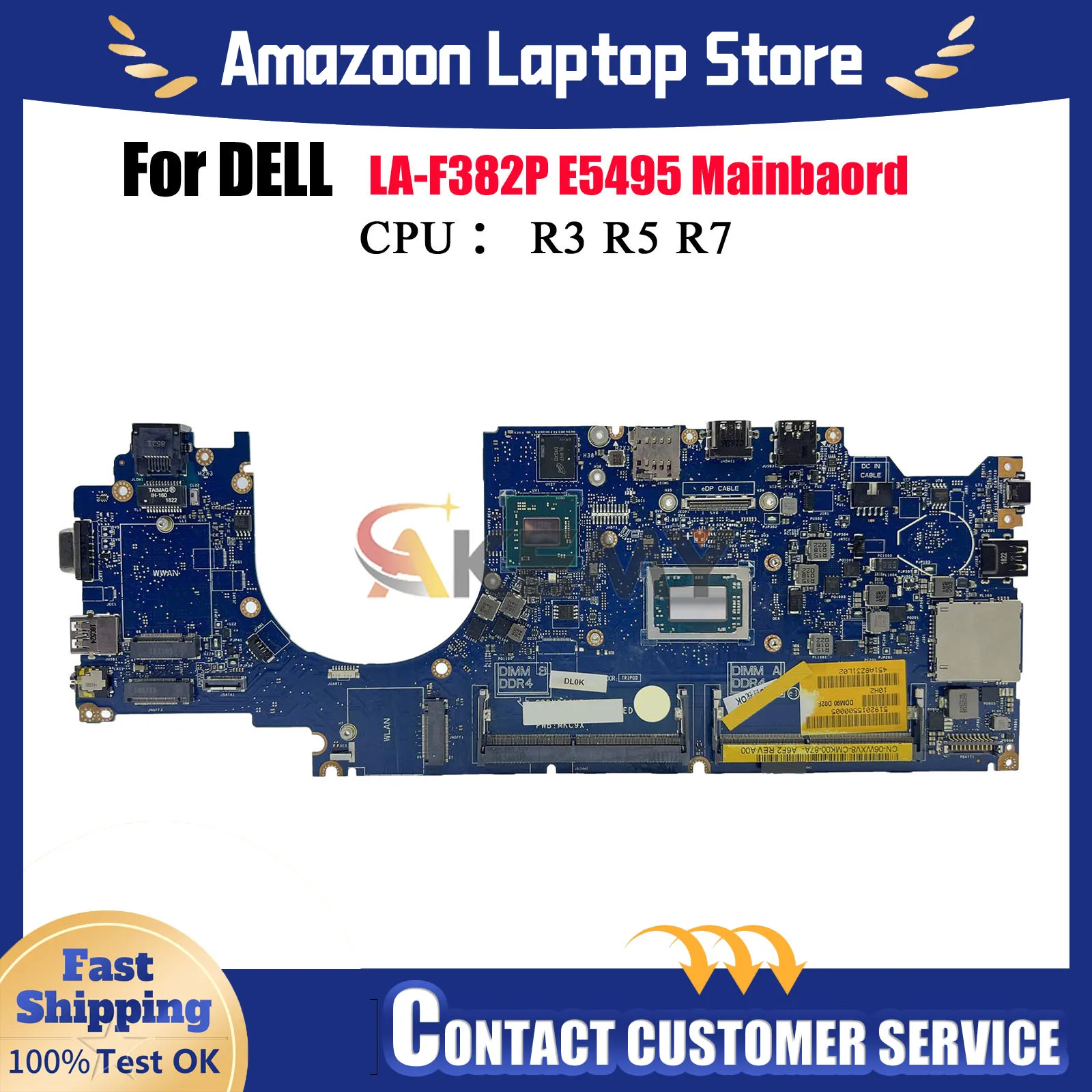

Материнская плата ноутбука CPU R3 R5 R7 для DELL Latitude E5495 5495, модель LA-F382P, оригинал, CN-06WXV8 0RWXV8 RWXV8, 100% протестировано, ОК