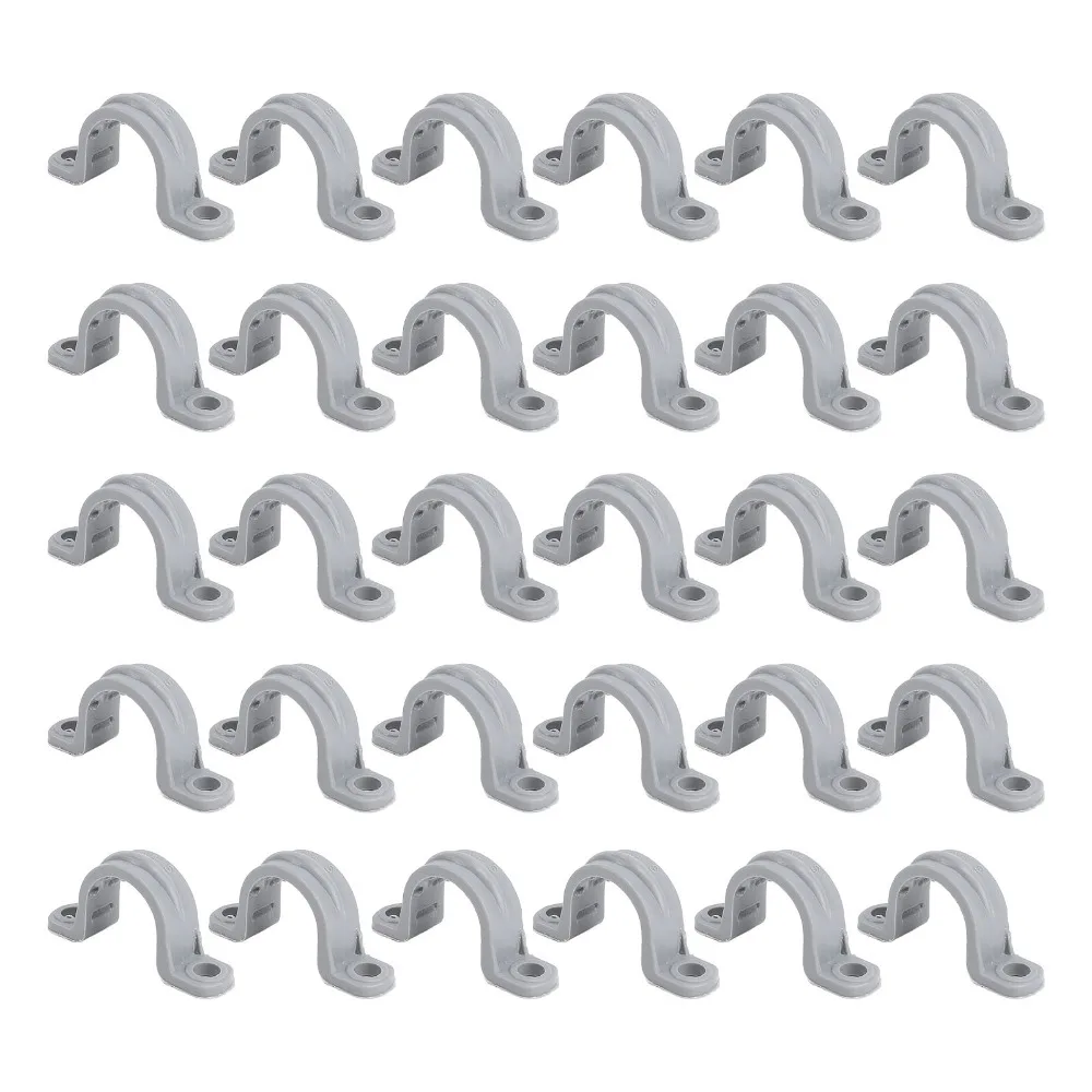 30 pcs Plastic​ Conduit Pipe Strap Clamps​ 3/4 inch​ 1/2 inch​ Plastic Pipe Clamps​ U Shape​ Grey​ PVC Pipe Straps​