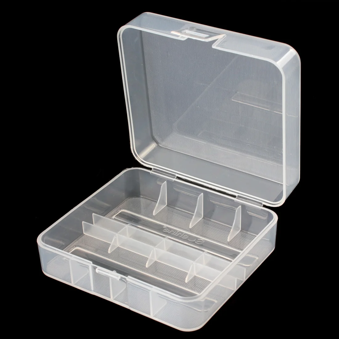 

Portable Battery Storage Boxes Hard Plastic Case Holder Storage Box with a Hook Transparent Batteries Storage Box for 18650
