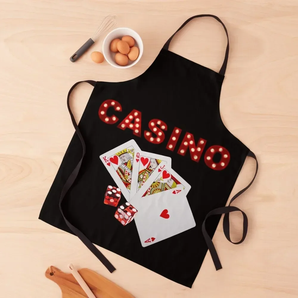 

Casino Marquee in Lights Apron For Woman restaurant accessories esthetician home women Apron