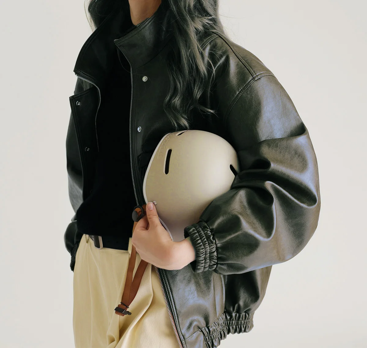 Women's Vintage Wax Leather Bomber Jacket, The First Layer Cowhide, Loose Coat, American Autumn and Winter