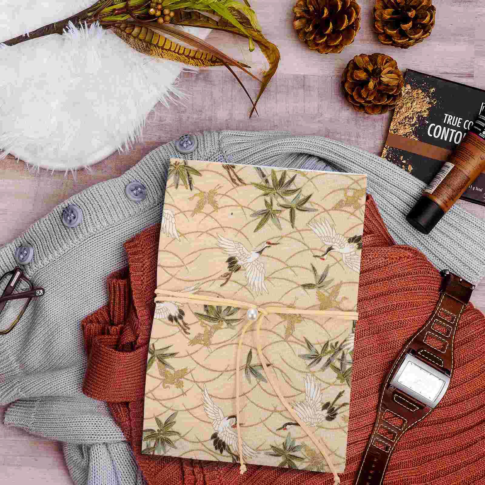 Crane Cloth Exquisite Book Cover Delicate Sleeve Chic Protector Protective Notepad Student Stationery A5