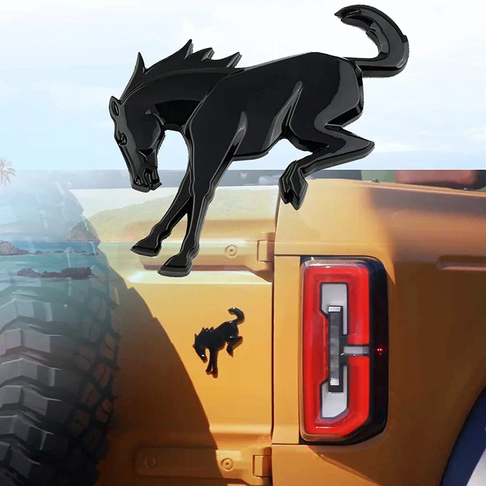 1 unidad de emblema 3D de caballo para portón trasero de Bronco, calcomanía de logotipo para accesorios Ford Bronco