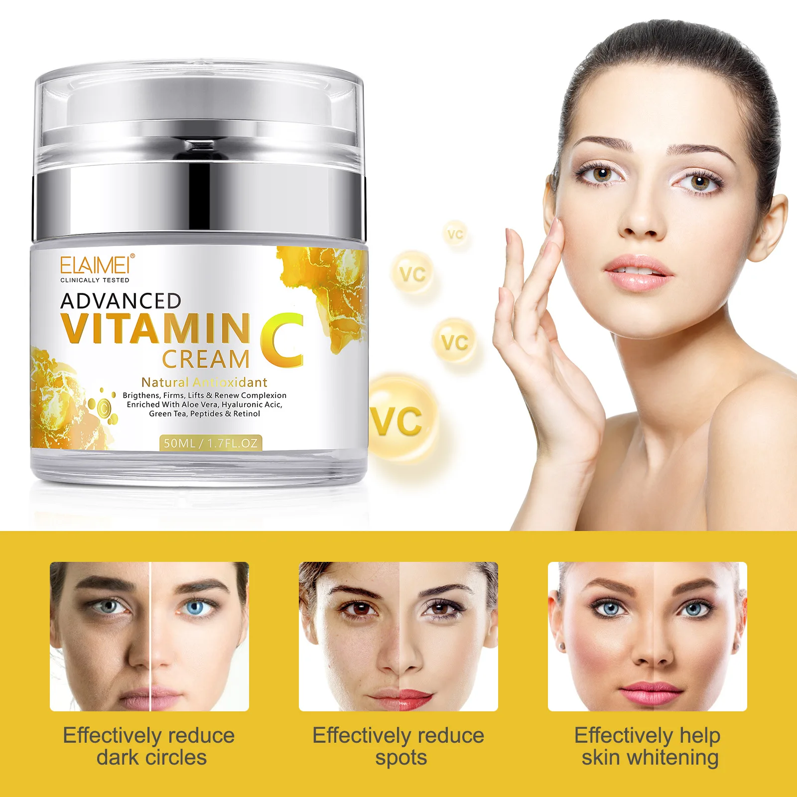 Vitamin C face cream Antioxidant  Freckle removal improves dull & rough skin moisturizes & brightens essence VC cream Skin care