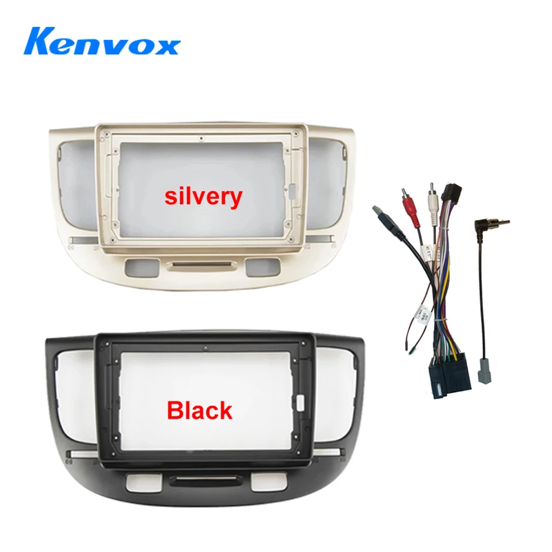 For Kia Rio 3 Morning 2005-2007 Car Radio 9 Inch 2 Din DVD GPS Mp5 Plastic Fascia Panel Frame Dash Mount Trim Kit