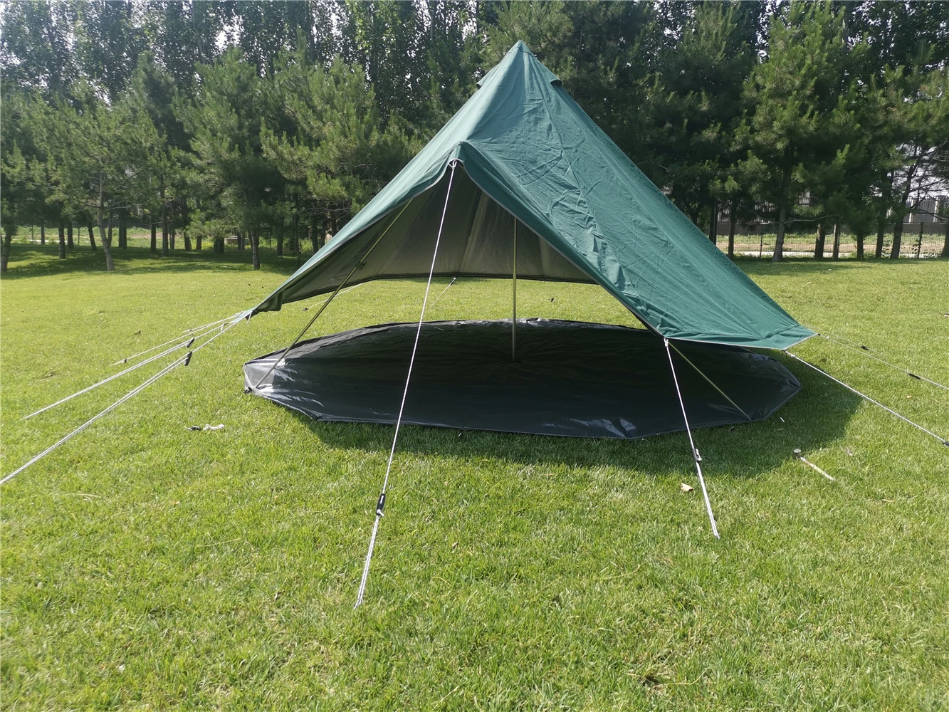Katoenen canvas Camping Glamping Tipi Grote familie 4m 5m 6m Yurtgroene dubbele bel tentvloeren