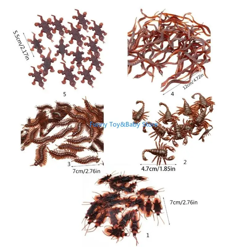 C90B Pack of 100 Halloweens Prank Insect Toy Realistic Cockroach Gag Party Supplies
