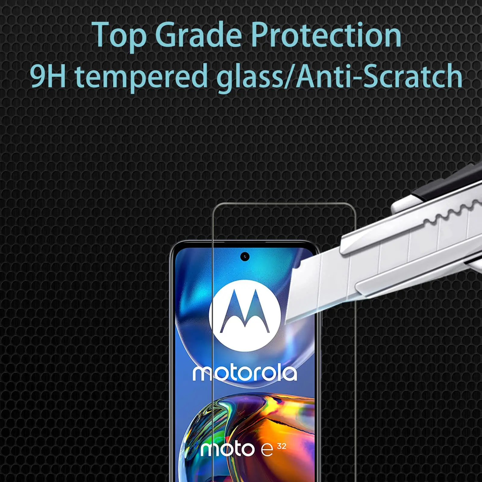 Screen Protector For Moto E32 Motorola, Tempered Glass HD Crystal 9H Anti Scratch Case Friendly Mica