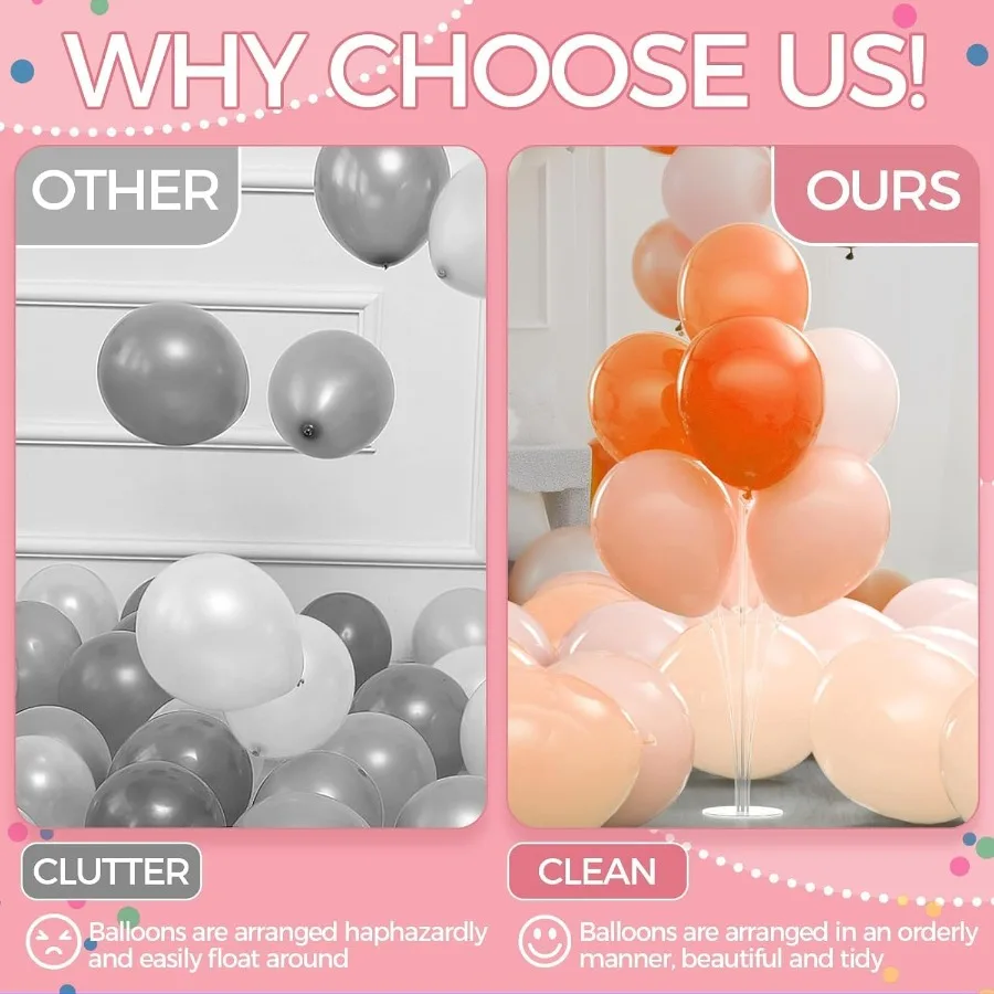 4 ensembles de supports de ballons, Kit de supports de ballons de Table avec Base, bâtons de ballons faciles à assembler, supports de ballons réutilisables pour fête prénatale W