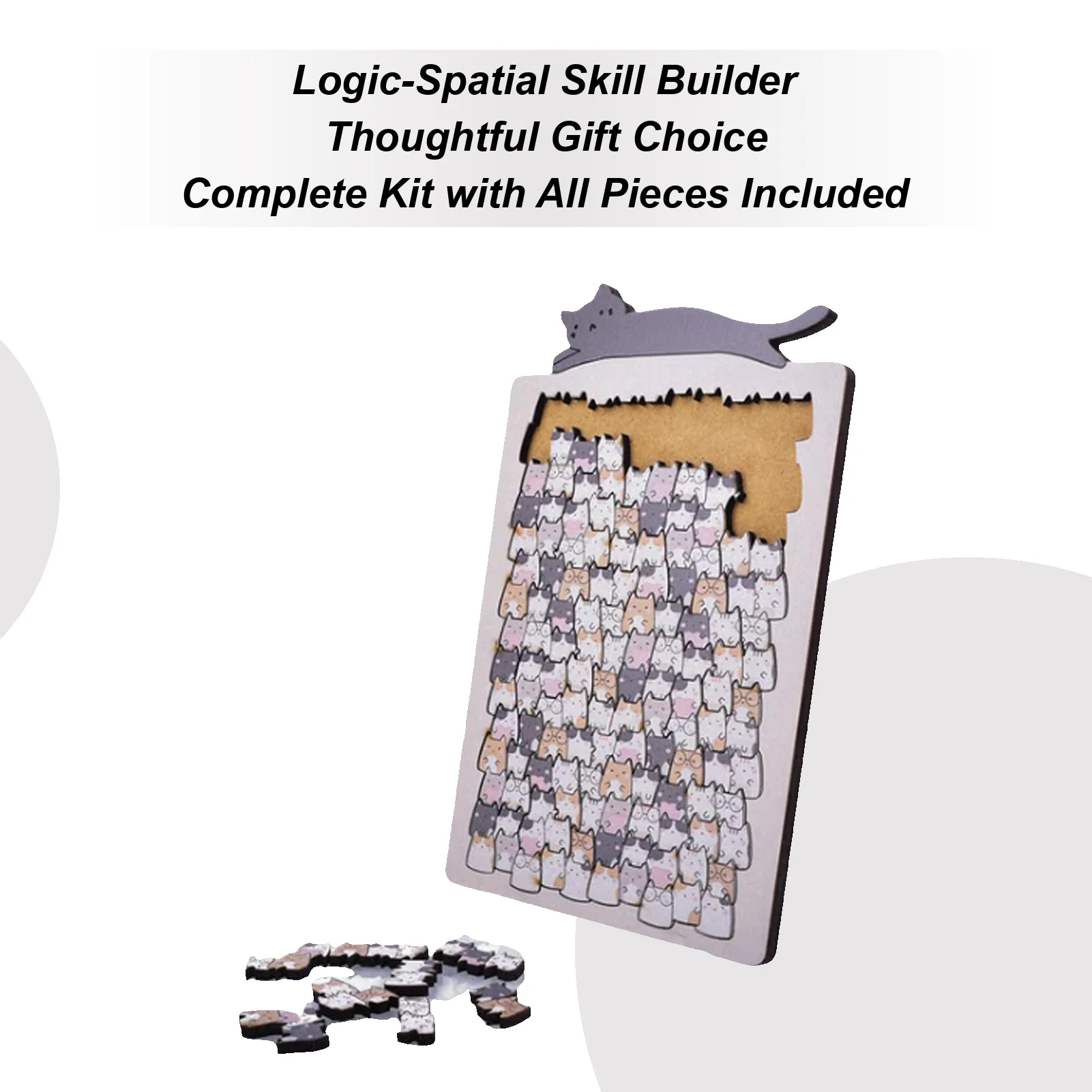 

Wooden Puzzles For Kids Cute Cat Shaped Home Decor Animal Wood Challenging Jigsaw Puzzles For Kids Travel Playroom Living Room