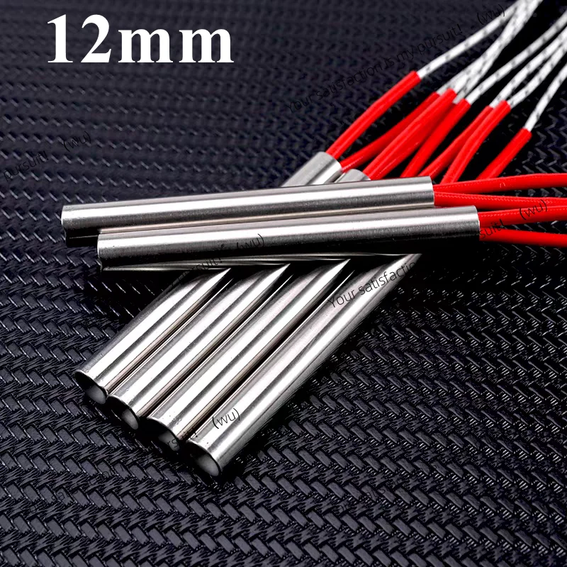 5 piezas 220 V 12 mm de diámetro. Calentador de cartucho eléctrico 12x60 10x20 12x100 12x120 12x150 12x200mm elemento calefactor Tubular de acero inoxidable