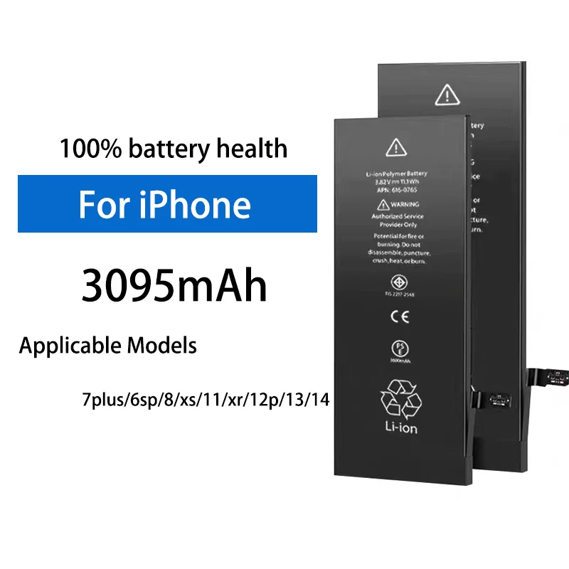 

3095mAh High Capacity Replacement Battery For Apple iPhone 6 6SP 7Plus 8 X XS XR 11 12 Pro 13 14 Mobile Phone