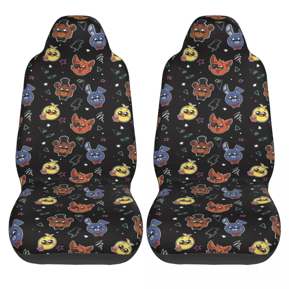 

FNAF At Freddys Car Seat Covers Stretch Two Pieces Auto Seat Covers Original Bus Polyester Cover