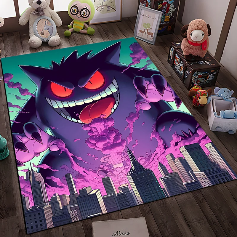 Pokemen Gengar  Carpet for Living Room Game Rugs Soft Floor Cartoon Rugs Bathroom Rug Mat Yoga Mat Home Decor Tapetes