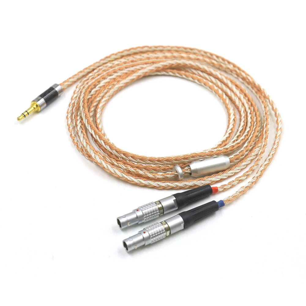 16 núcleos para Focal Utopia ELEAR 4Pin XLR 2,5 MM/4,4 MM equilibrio plateado Cable de actualización de auriculares trenzado mixto