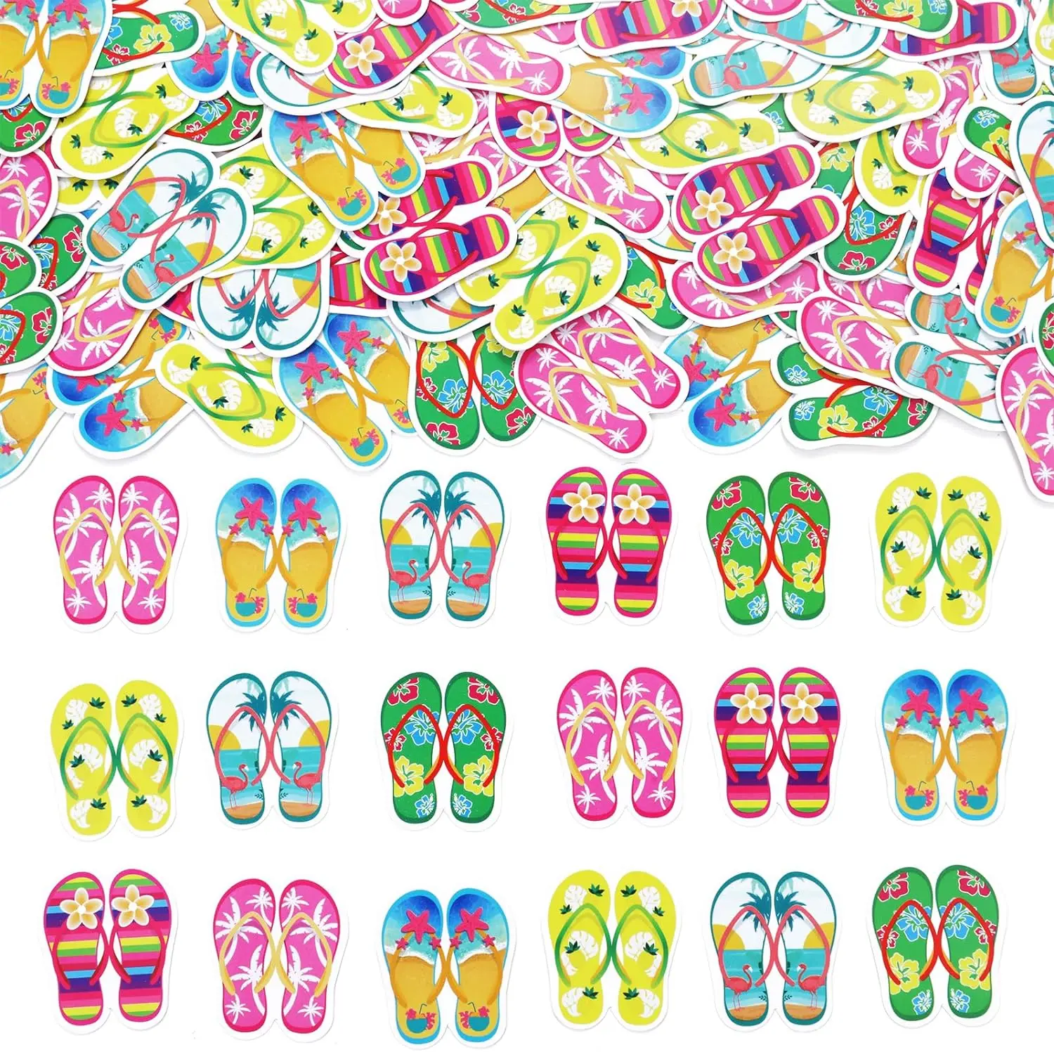 

Colorful Flip Flop Confetti Pool Theme Party Supplies Hawaiian Table Decors Scatter For Slippers Summer Beach Baby Shower