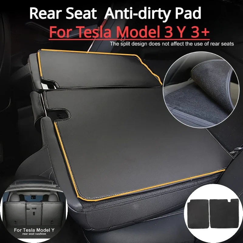 For Tesla Model 3 Y 2017-2023 Car Rear Seat  Anti-dirty Pad Trunk Pads Seat Back Anti-kick Protective Cushions for Model3+ 2024