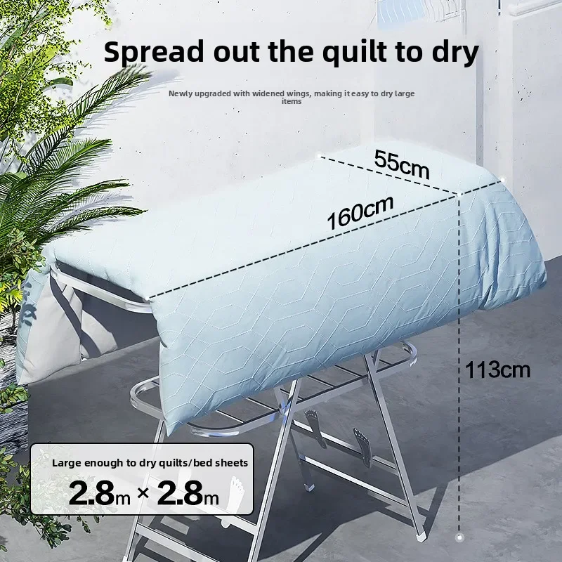 

Firm Drying rack Balcony folding drying rack Indoor stainless steel floor hanger
