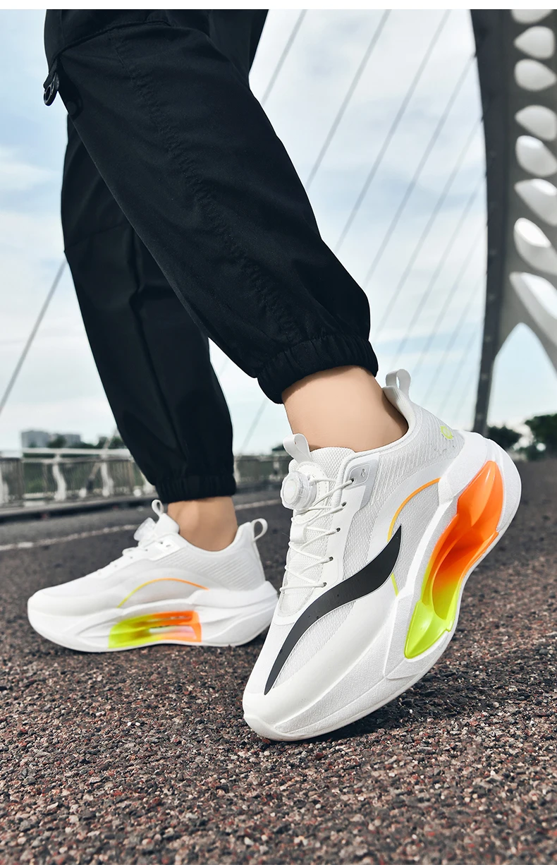  Modische Herren-Laufschuhe, leichte Damen-Sneaker mit drehbarer Schnalle und Dämpfung, rutschfeste Sportschuhe für Training, Joggen und andere Sportarten. – Detail 26