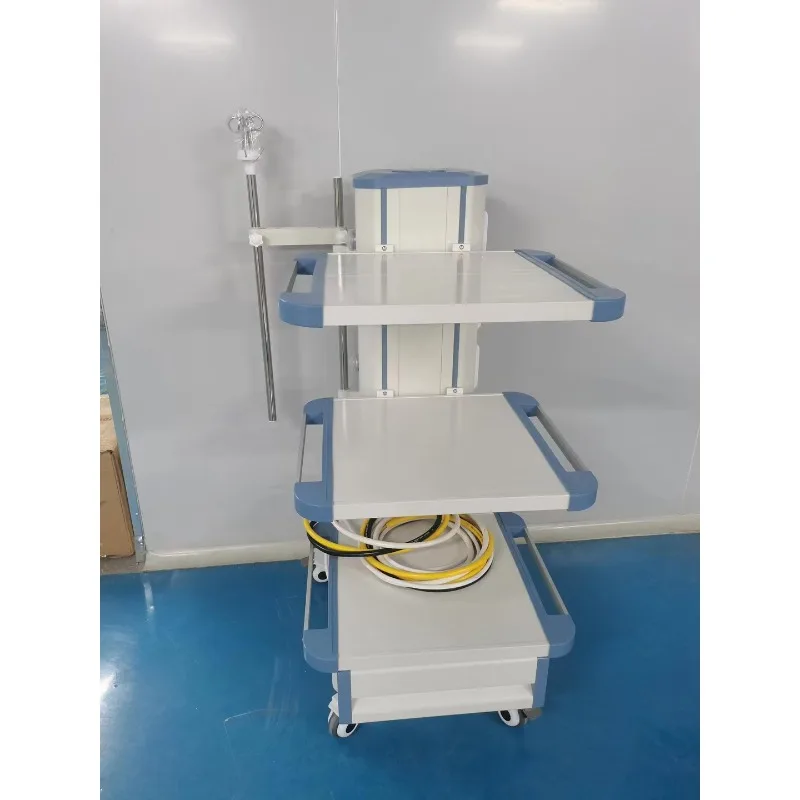 Tailorable Floor-Mounted Wheeled Medical Pendant, Portable Surgical Trolley with Customizable Shelf Layout and Accessories