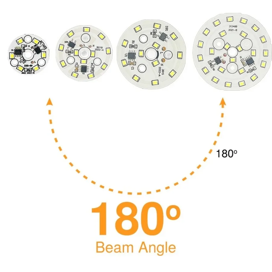 Chip de luz LED para Downlight, 3W, 5W, 7W, 9W, 12W, 15W, 18W, SMD 2835, cuentas de luz redondas, CA 220V-240V