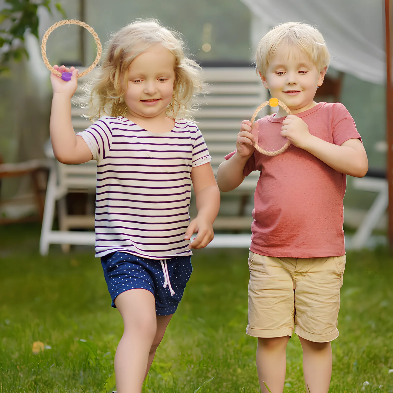 

10 pcs Outdoor Hemp Rope Ring Toss Game Colorful Throwing Rings For Kids Sturdy Garden Carnival Party Durable Loop Toy Versatile