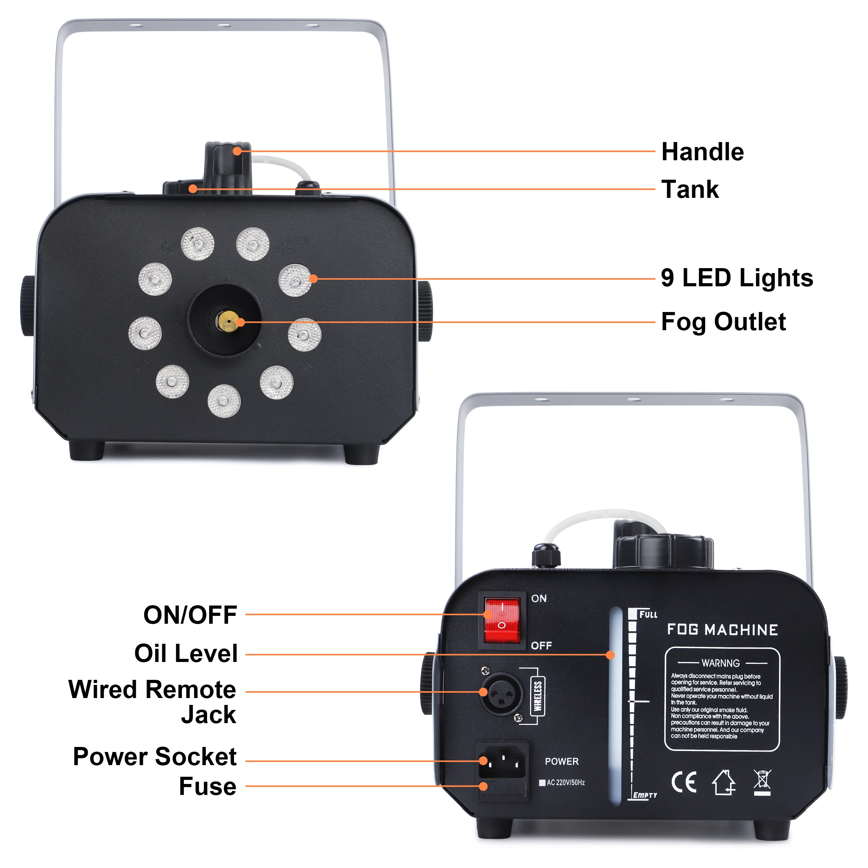 Máquina de humo LED RGB de 1200W, equipo de pulverización colorido para escenario, actuación en escenario, banquete de boda, máquina de niebla colorida