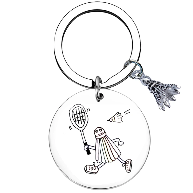 

Funny Badminton Birthday keychains sport Badminton lover Christmas gift key chain keyrings