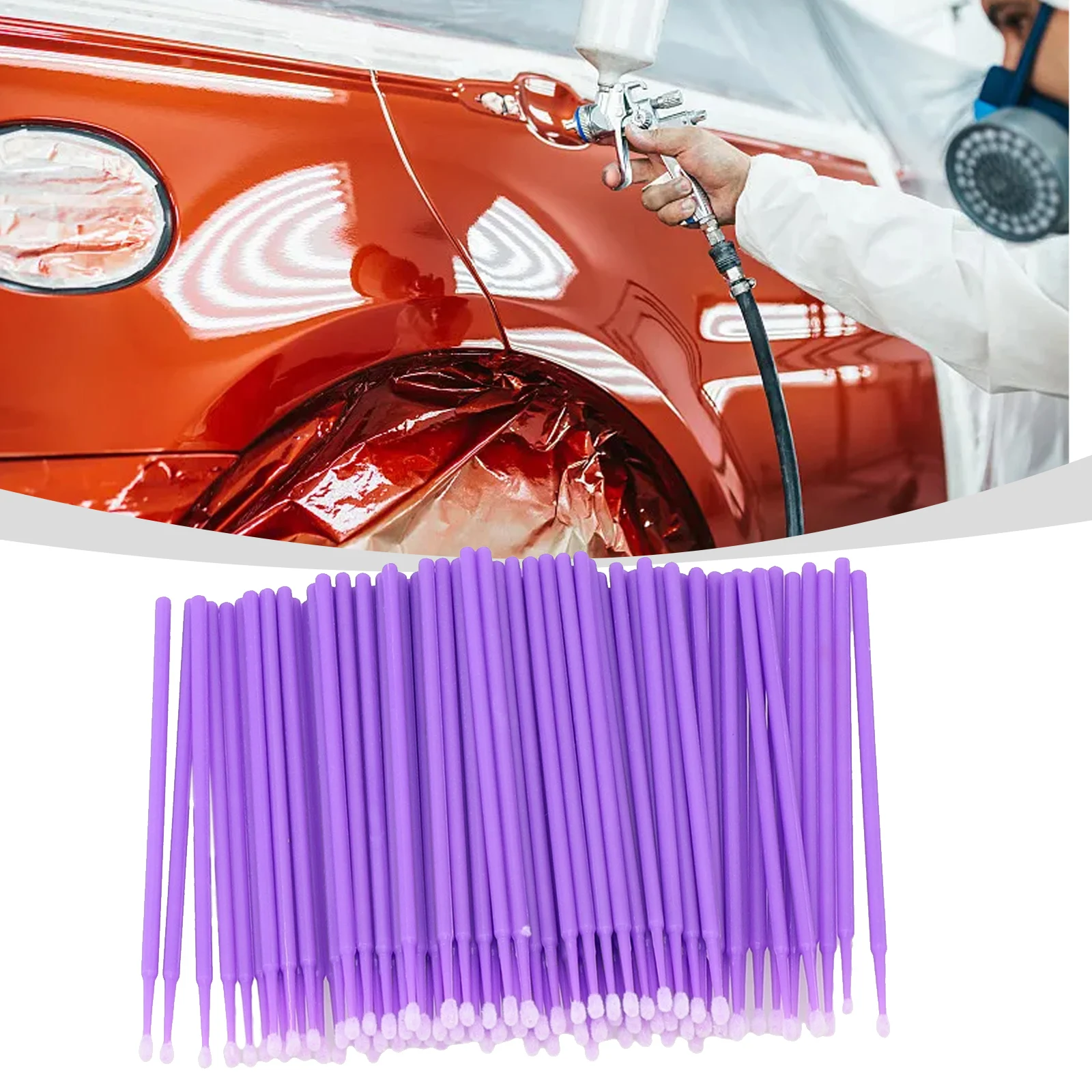 100pcs Paint Brushes Touch-up Up Paint Brush Tips Auto Mini Head Brush Car Detailing Mini Spray Car Applicator Stick