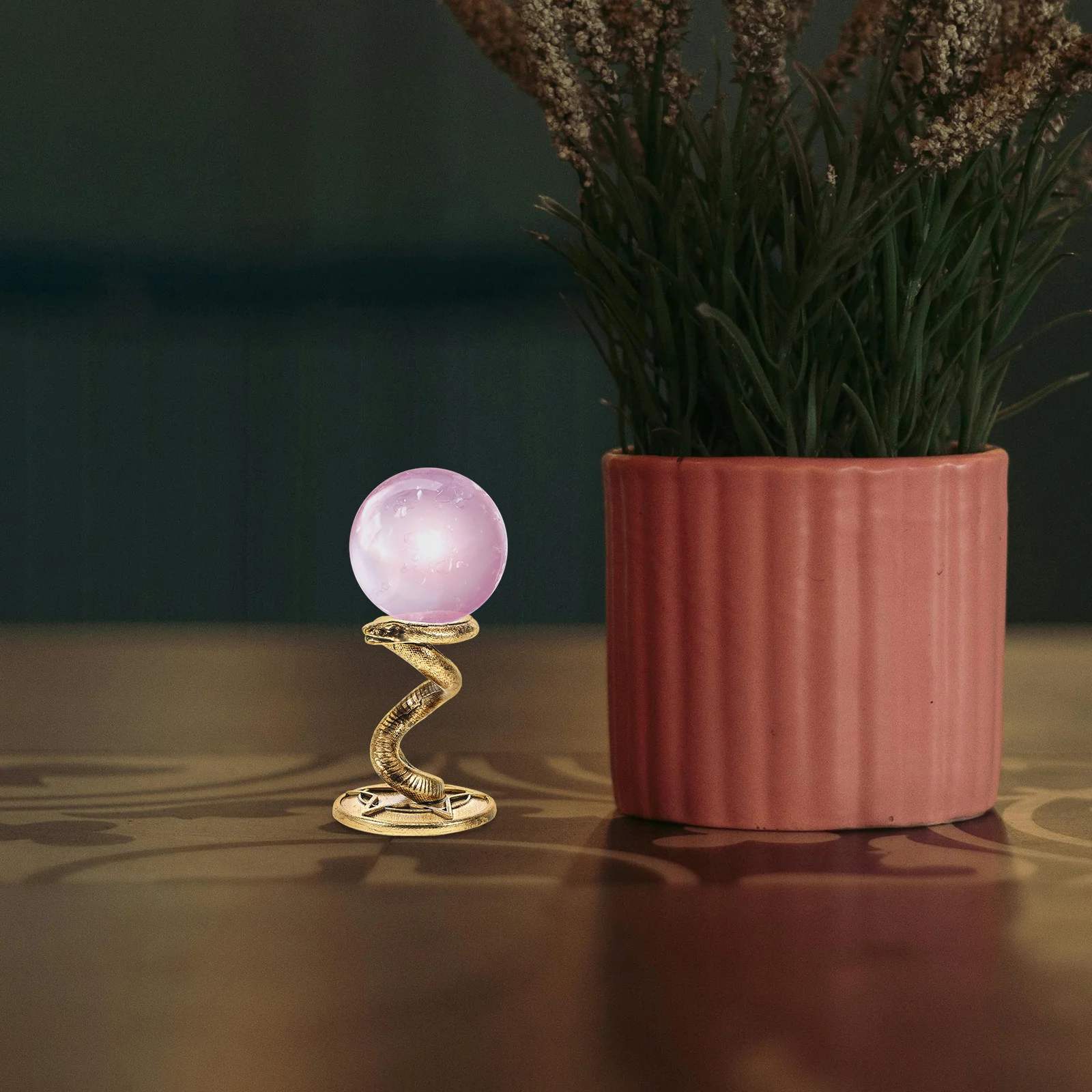 

Snake Shaped Crystal Ball Holder Alloy Finish Globe Stand For Gemstone Sphere Display Home Office Decor Rock Stone Sphere