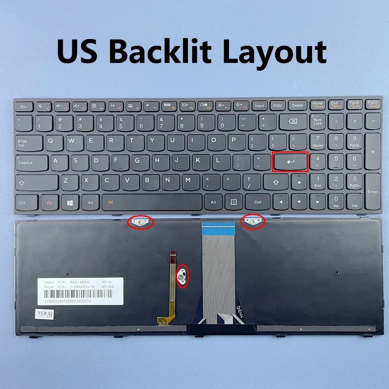 Czech+Slovak French(Azerty) Turkish US Backlit Laptop Keyboard For Lenovo IdeaPad G50-70AT Z50-70 M50-80 Series