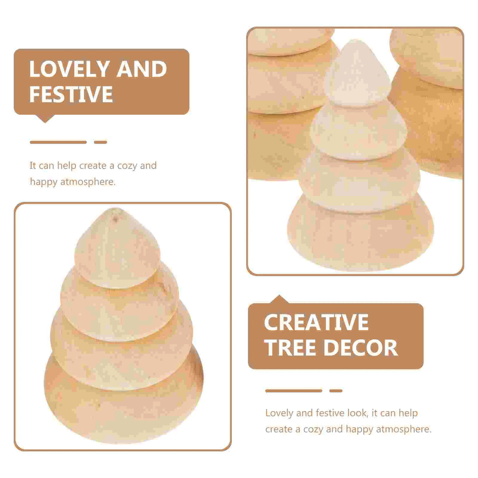 5 uds árbol de Navidad de madera adorno para Festival decoración decoraciones de escritorio adornos de escena Navidad