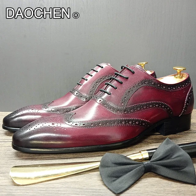 Burgundy mens wedding shoes shop