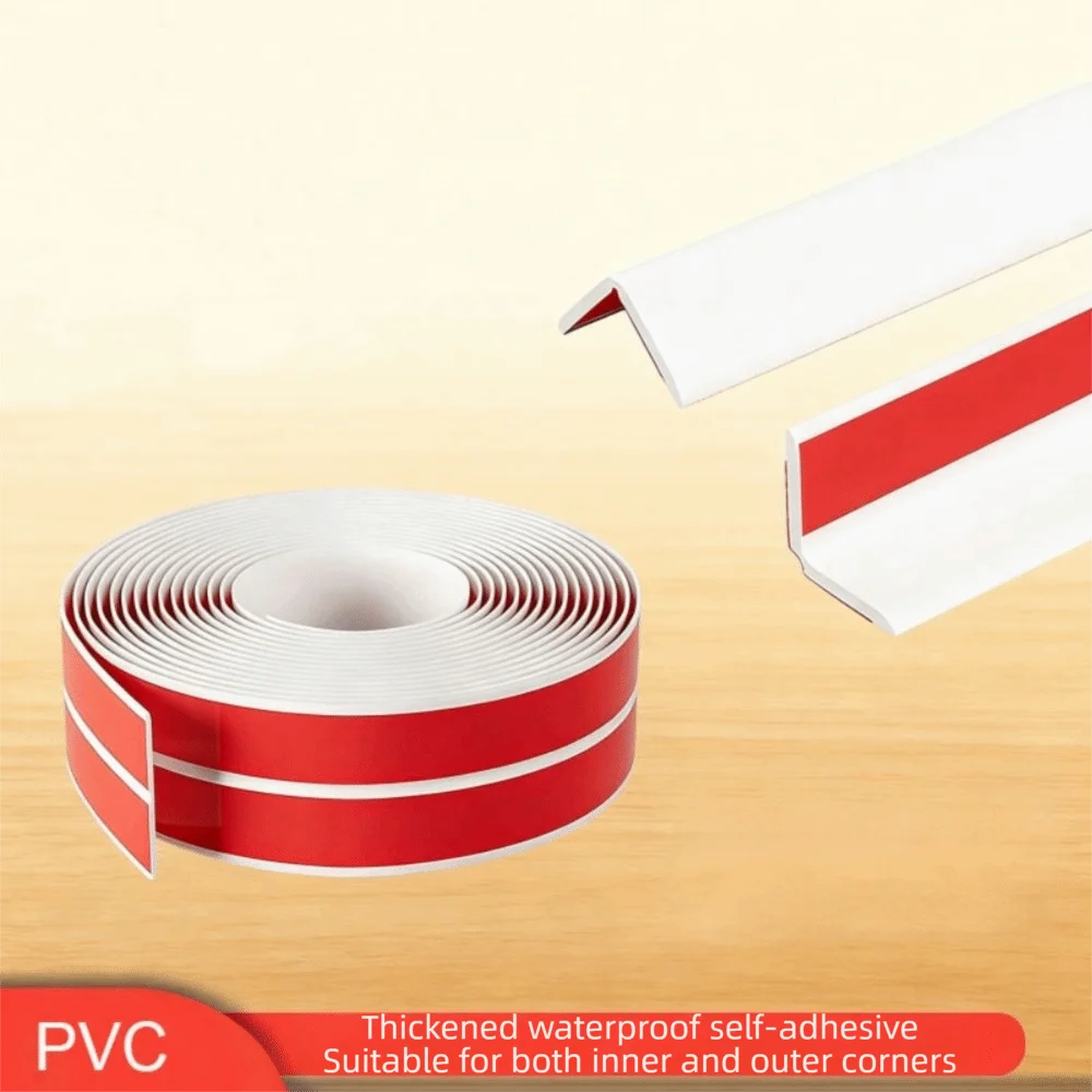 4cmx2m Size Peel and Stick Wall Trim Flexible Material PVC Material Wall Corner Protector Self Adhesive Inside & Outside Corner