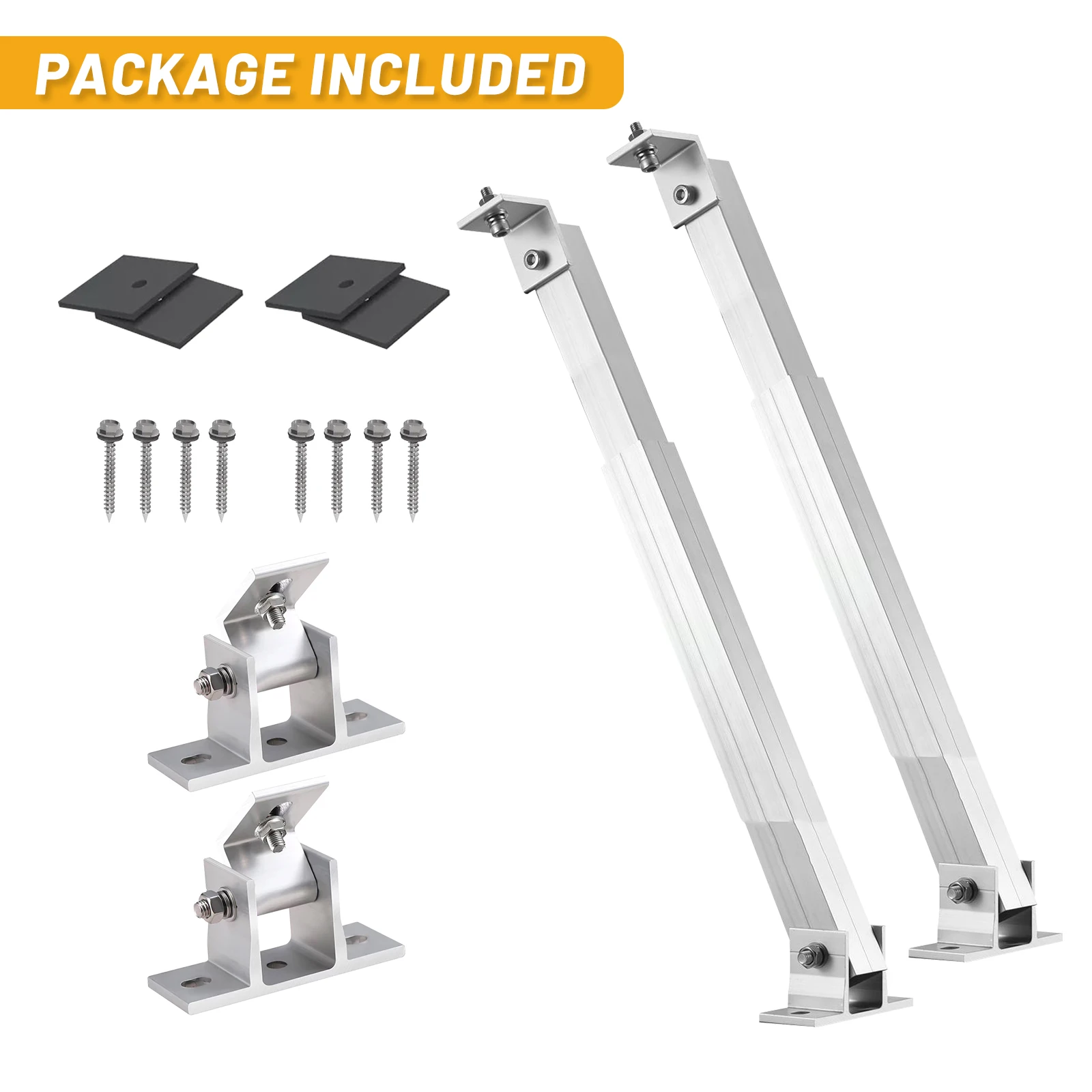 4/2-teilige Solarpanel-Montagesets, Verstellbare Solarhalterungen für Flachdächer, Verstärkte Ausführung