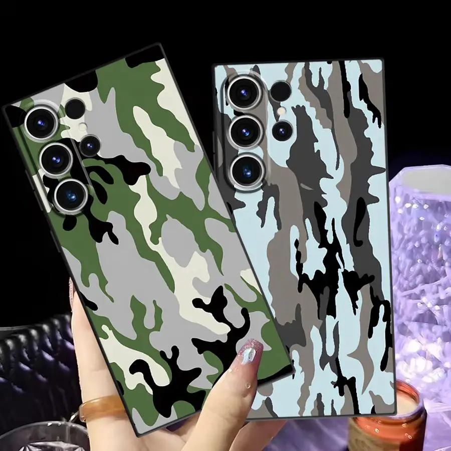 Funda Phone Cover Case for Samsung Galaxy S26 Ultra S24 Note 20 8 9 10 S20 Ultra S21 FE S10 S9 S23 S25 Plus Abstract Camouflage