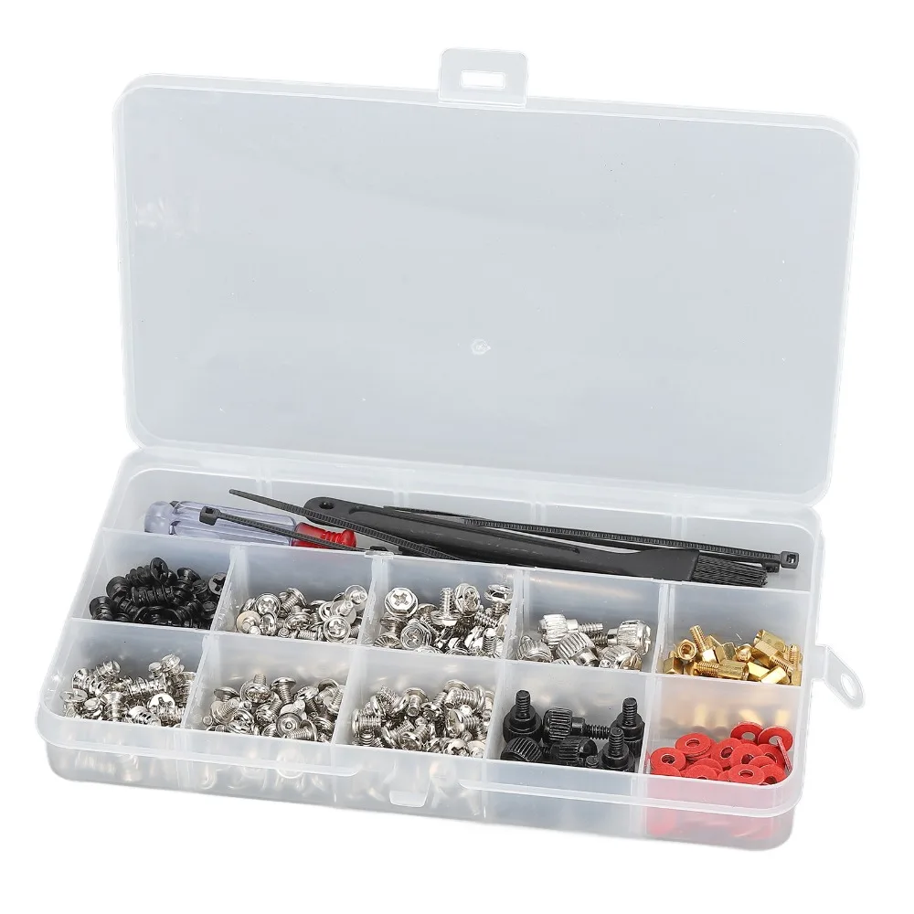 362pcs Assortment 362 Pcs Computer Screw Set Cable Tie Screwdriver Maintenance Kit Computer Screws Assortment Kit PC Repair