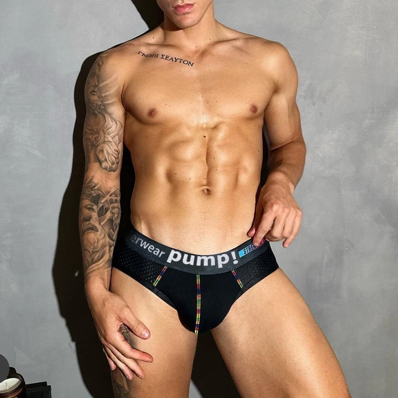 

Sexy Low-Waist Men's Underwear, Sexy Sports and Fitness Mesh Breathable Briefs, Medium Elastic Personalized Underwear