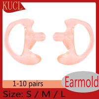 Earmold Ear Mold for All Two Way Radio, Acoustic Tube Earpiece, Coil Tubes Headset, Silicone Earmud Inse, S, M, L Size