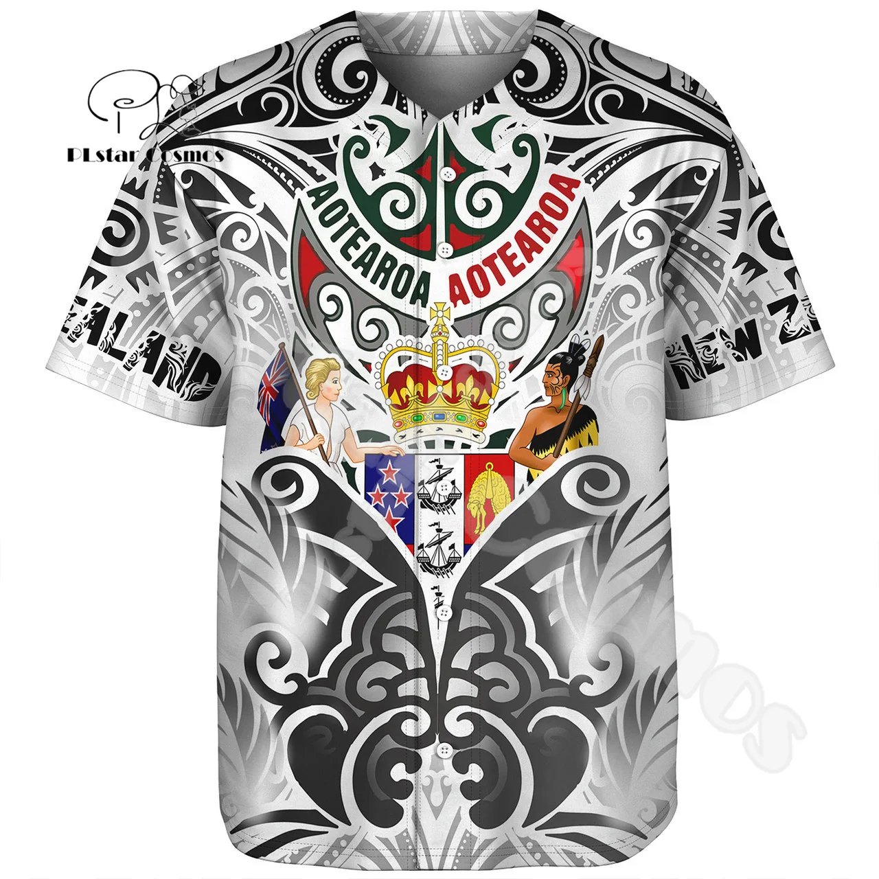 Custom ชื่อนิวซีแลนด์ Aotearoa Maori Rugby Tattoo Vintage 3DPrint ฤดูร้อนเบสบอลเสื้อ Jersey Casual Unisex แขนสั้น X2