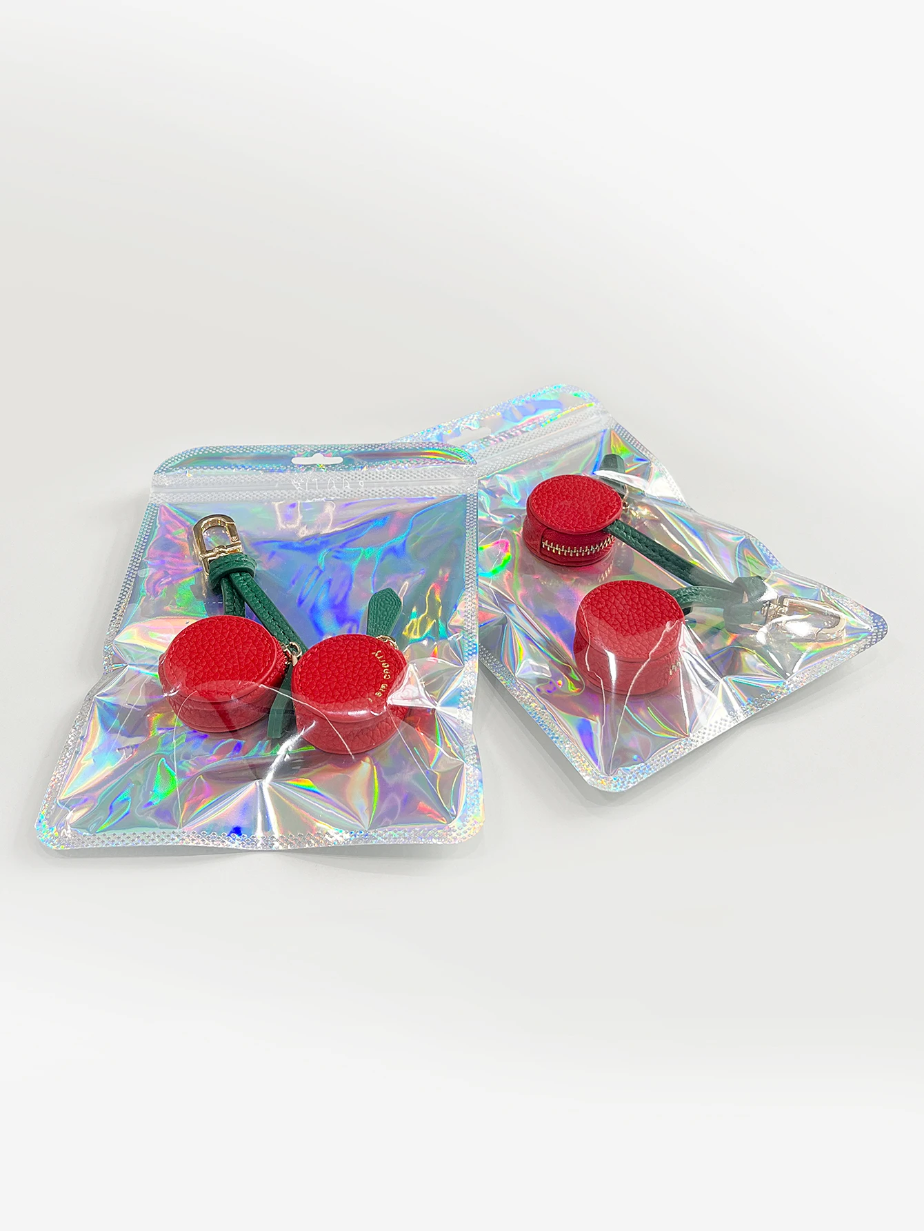 أزياء شخصية الكرز الأحمر شكل الفاكهة قلادة محفظة نسائية للعملات المعدنية البسيطة لطيف المفاتيح بو الجلود حقيبة قلادة حقيبة صغيرة هدية للفتيات #5