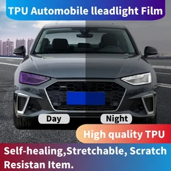 Intelligent UV Color Black Change TPU PPF Photochromic Headlight Film For Any Car Lamp Decor, Anti-scratch,Protectiver Stickers