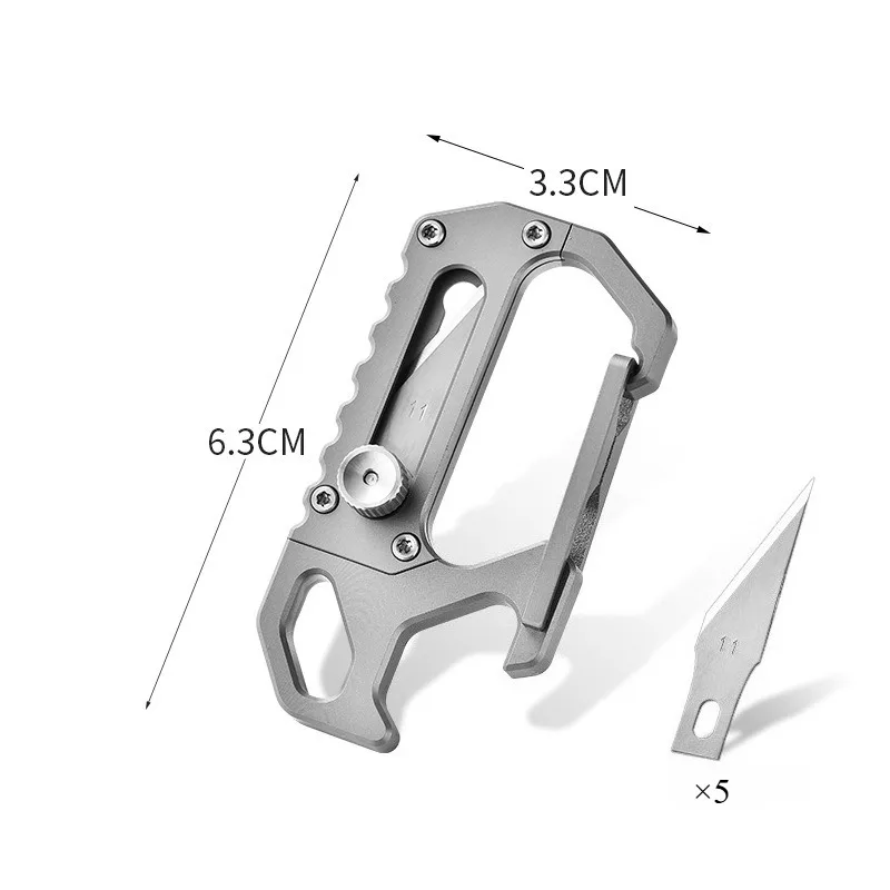 Titanium Alloy EDC Portable Keychain with Quick‑Release Backpack Hook Clip Outdoor Pocket Gadget for Daily Carry