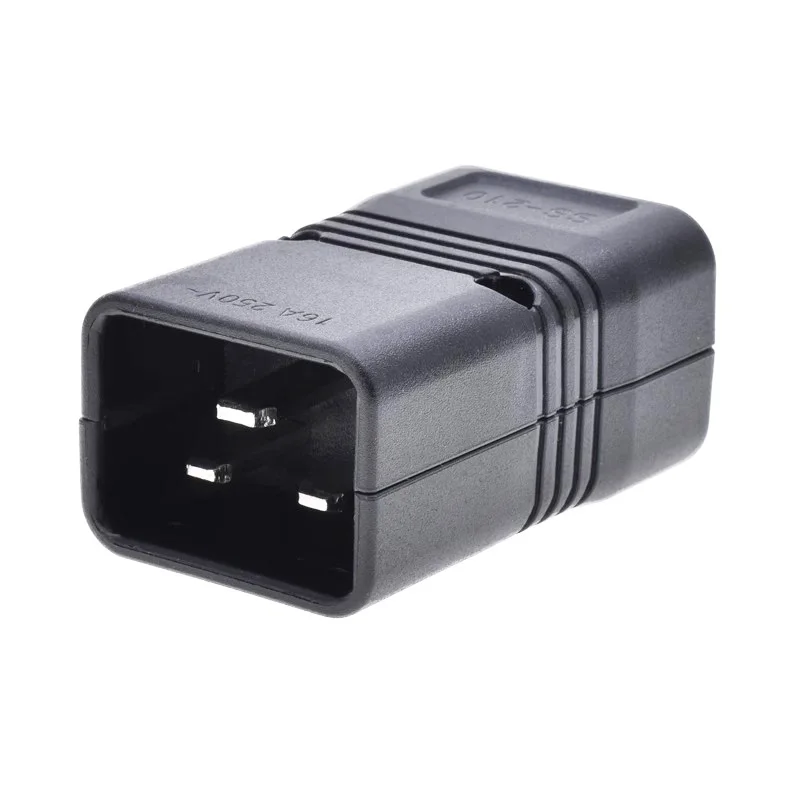 1PCS PDU/UPS Cabinet Server High-Power T-Shaped 16A Three-Horizontal Plug Socket IEC320 C20/C19 Male-Female Connector
