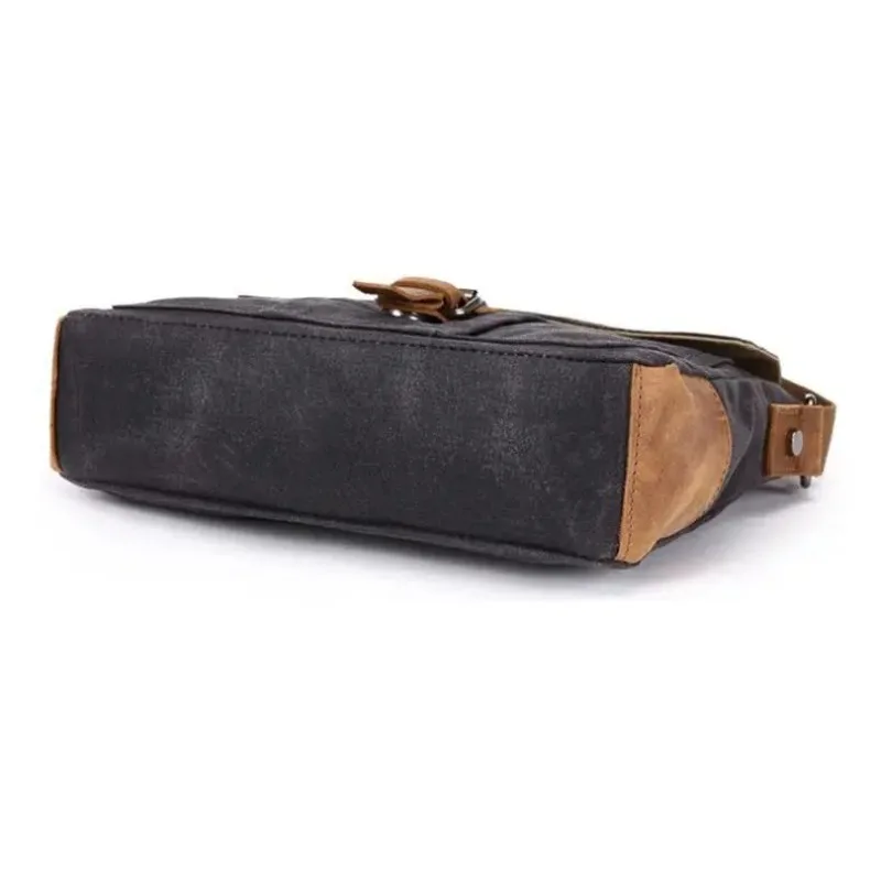 Canvas Messenger Bag Retro Men Waterproof Casual Shoulder Crossbody Bag Holds Phone Wallet Books